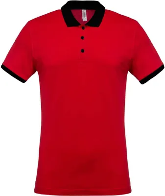 Produktbild von Kariban Herren Polo-Shirt Polohemd Poloshirt Polo Arbeit Shirt, Größe:S, Farbe:Red/Black