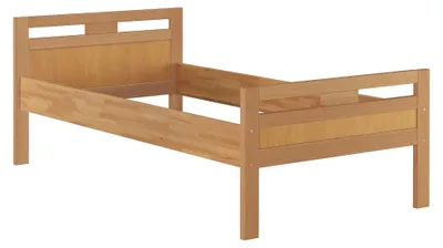 Produktbild von Massivholzbett Seniorenbett Buche Natur 90x200 Einzelbett Hohes Bett Komforthöhe