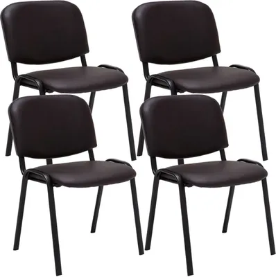 Produktbild von 4er Set Besucherstuhl Ken Kunstleder braun
