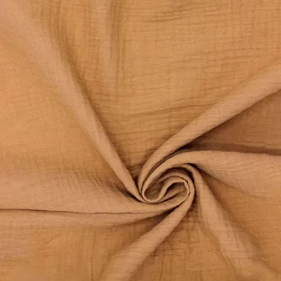 Immagine prodotto di Cotone Double Gaze color cammello al metro - 50 x 130 cm - Marrone | by Craft Loom