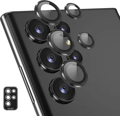 Immagine prodotto di Per Samsung Galaxy S25 Ultra 5G in alluminio protettivo anello fotocamera + H9 vetro temperato duro nero