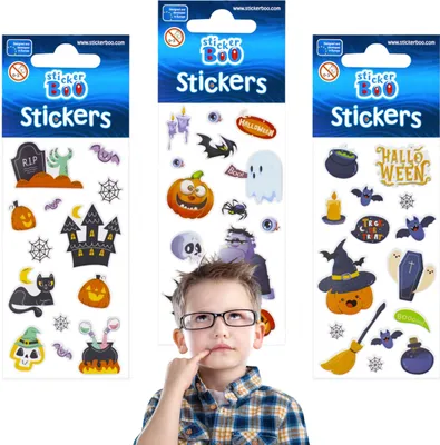 Produktbild von Sticker-Set für Kinder, Halloween-Aufkleber Einheitsgröße