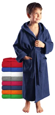 Obrázok produktu pre Detský župan 176, 100% bavlnené froté, navy modrá, pre plávanie
