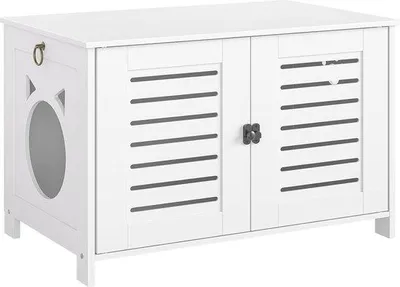 Produktbild von Famanu Katzenkasten - Stilvolles Katzenmöbel mit Privatsphäre - 60 x 45 x 50 cm