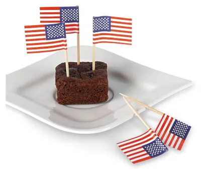 Produktbild von Deko-Picker für Partys und Feiern, USA Flagge, 50 Stück, ca. 70 mm lang