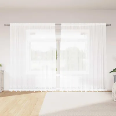 Produktbild von Spitzenvorhang mit Vorhängen Weiß 300 x 245 cm Polyester