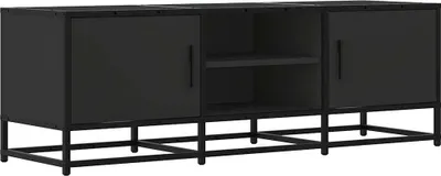 Zdjęcie produktu dla vidaXL Szafka pod TV czarna 120x35x41 cm materiał drewnopochodny i metal