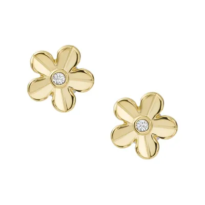 Produktbild von Fossil Blüten Ohrstecker Val Vintage aus Edelstahl, gold