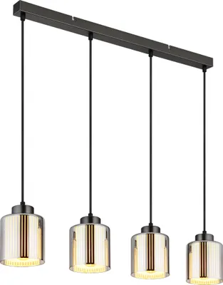 Produktbild von Globo Lighting Hängeleuchte Metall schwarz-chrom matt, 4x E27