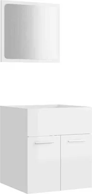 Produktbild von vidaXL 2-tlg. Badmöbel-Set Hochglanz-Weiß Holzwerkstoff