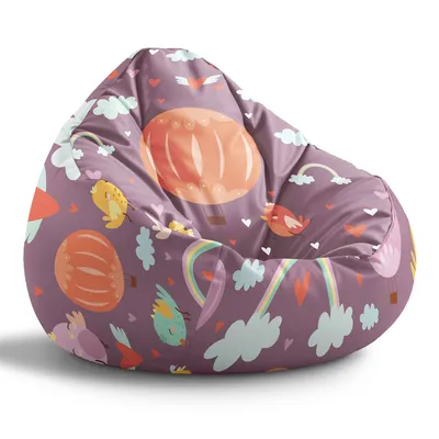 Immagine prodotto di Sacco a fagiolo Dreamroots Paradise per bambini con imbottitura, cuscino a fagiolo per pavimento, camera dei bambini 70x70x105 cm, sacco a fagiolo per bambini, sacco a fagiolo per bambini, Volo sull'Isola che non c'è