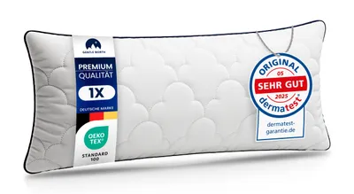 Produktbild von Hochwertige Kopfkissen 40x80 cm groß in Hotelqualität - Flauschiges, gut gefülltes Schlafkissen für Allergiker geeignet - 60° Waschbar