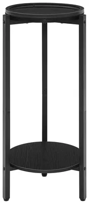 Runder Beistelltisch 2-stöckig, 30 cm, 73 cm, rustikales Braun