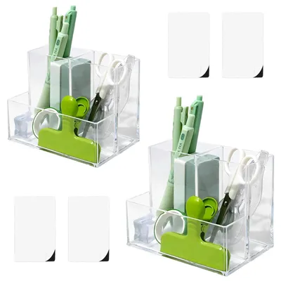 Produktbild von Klarer Acryl Schreibtisch Organizer mit 3 Fächern