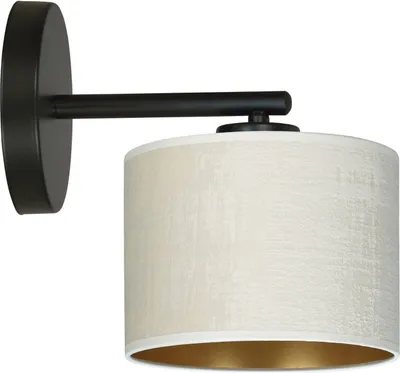 Zdjęcie produktu dla Kinkiet HILDE czarno-biały 1xE27x15W tkanina wym:24x18x27cm IP20 Emibig