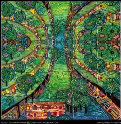 Produktbild von Hundertwasser Puzzle mit Grußkarte
