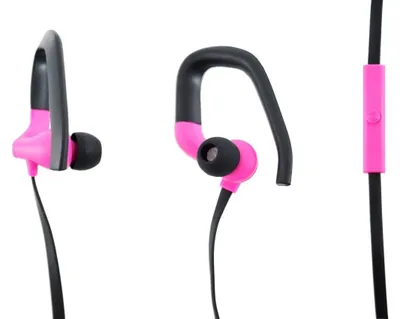 Imagen del producto de Auriculares deportivos aiino con micrófono, diseño ergonómico, color rosa