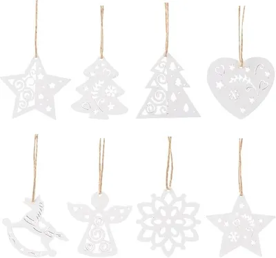 Zdjęcie produktu dla Ozdoby Świąteczne Drewniane 15 szt Zawieszki Gwiazdy DIY Choinka