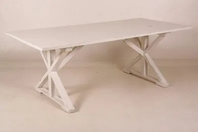Produktbild von Casa Padrino Vintage Teak Esstisch Antik Stil Weiß 170 x 95 cm - Landhaus Stil Tisch Teakholz