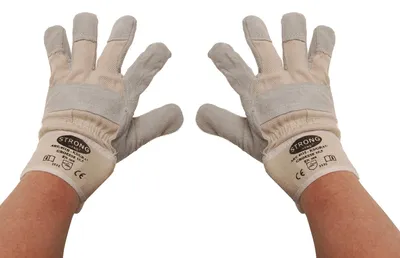 Image de BGS 9957 Gants de travail, doublés, cuir croûte de bovin