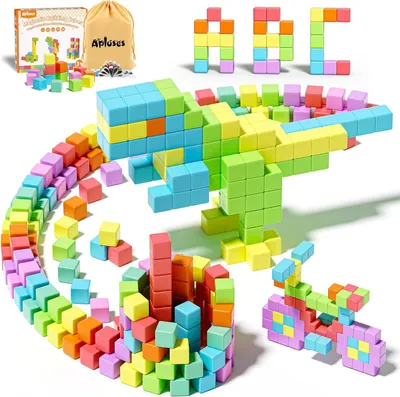 Productafbeelding van Apluses Magnetische bouwstenen, 42-delig, magnetische bouwstenen voor kinderen vanaf 3 jaar, Montessori magnetische blokken, creatief leerspeelgoed voor jongens en meisjes