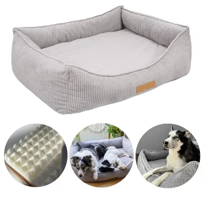 Produktbild von Hundebett Orthopädisches große Hunde, Waschbar Hundesofa mit Bezug abnehmbar, Hundekissen XXL, Hundekörbchen, Hundematte 110 x 90 cm