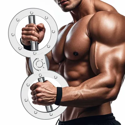 Produktbild von Verbrennungsmaschine, Armtrainingsgerät mit 5,4 kg verstellbarem Widerstand, multifunktionaler Hand- und Unterarmtrainer, Rotator-Burn-Machine, Silber