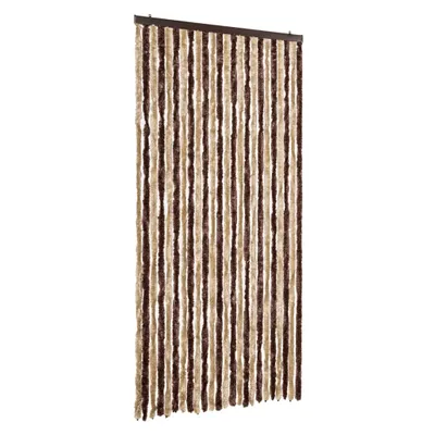 Image de vidaXL Rideau anti-mouches beige et marron clair 100x200 cm chenille