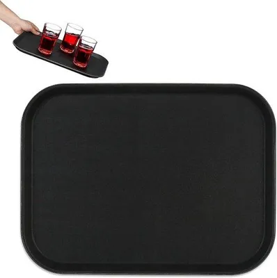 Produktbild von Famanu Serviertablett Antirutschfläche - Schwarz 41x30 cm