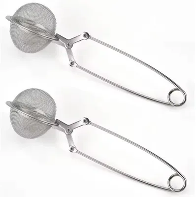 Obrázok produktu pre 2 sitá na čaj – čajové sitá – 2 kusy – priemer 4,5 cm – sitá na prípravu čaju – nerezová oceľ – konzumácia čaju – CHPN