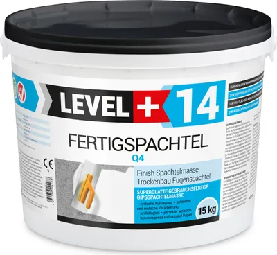 Immagine prodotto di Intonaco polimerico pronto all'uso, bianco 15 kg Levigatura di pareti e soffitti Giuntura di pannelli G/K Level+14