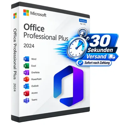 Produktbild von Microsoft Office 2024 Professional Plus Vollversion 1 PC Deutsch Dauerlizenz