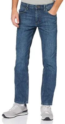 Productafbeelding van WRANGLER - Jeans voor heren - Regular fit - Rood kabeldesign - Authentic Blue