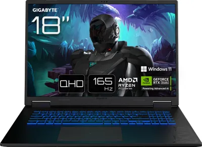 GIGABYTE GAMING A18 3WHK3DEC64SH, 18" QHD 165Hz, Ryzen 7 260, 32GB, 1TB SSD, RTX