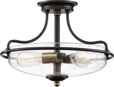 Produktbild von Deckenleuchte Metall Glas E27 rund D: 42,2 cm in Bronze Antik Messing Antik 3-flammig Jugendstil Deckenlampe