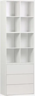 Immagine prodotto di Libreria modulare in legno, 3 cassetti 8 vani, Bianco