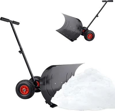 Productafbeelding van Sneeuwschuiver - Pneumatische banden - Oprit sneeuwvrij - 5-voudig verstelbaar - 25 cm banden - Zwart