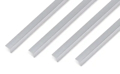 Image de Alberts 499624 Cornière, autocollante, aluminium, grenaillage argent, 1000 x 10 x 10 mm, lot de 4