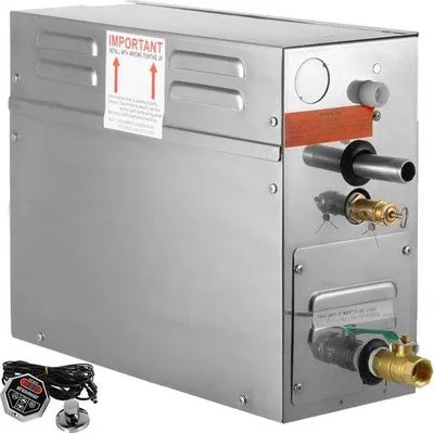 Obrázek produktu pro Přenosný generátor páry do sauny s digitálním regulátorem teploty a časovačem, 4 kW, 117 cm, černý