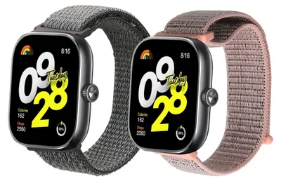 Produktbild von kwmobile 2x Uhrenarmband für Xiaomi Redmi Watch 4 / Band 8 Pro Armband - Fitnesstracker Band Set aus Nylon - Ersatzarmband Smartwatch - Dunkelgrau