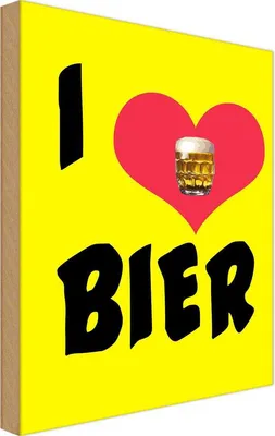 Produktbild von vianmo Holzschild 18x12 cm Alkohol i love Bier Essen Trinken