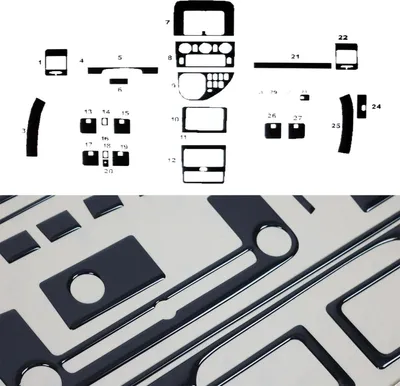 Image de Décor intérieur Cockpit pour Mercedes Vito 638 112CDI 1996-2003 Noir optique 30x