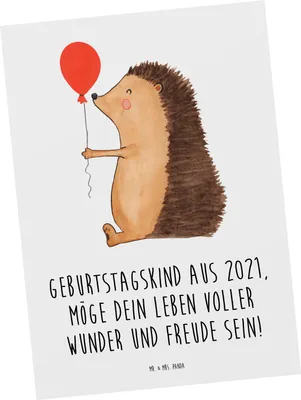 Produktbild von Mr. & Mrs. Panda Postkarte 2021 Geburtstag - Weiß - Geschenk, Fotokarte, Ansichtskarte, Geburtstagsgeschenk, Familie, glücklich, Geburtsjahr, Geburtstagswünsche, Jubiläum