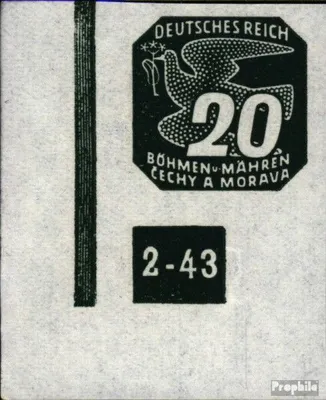 Produktbild von Briefmarken Böhmen und Mähren 1943 Mi 123 mit Plattennummer gestempelt Zeitungsmarken