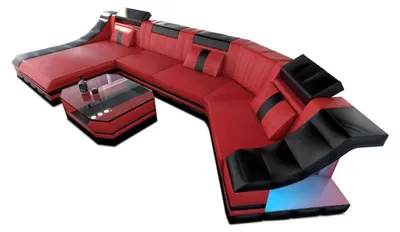 Produktbild von Mini Couch Turino C-Form in Leder