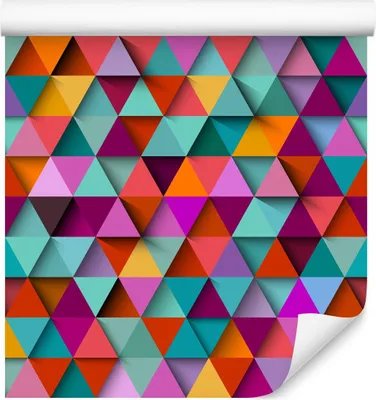 Produktbild von 10m VLIES TAPETE Rolle Bunte Dreiecke Dekor 3D Effekt 6428