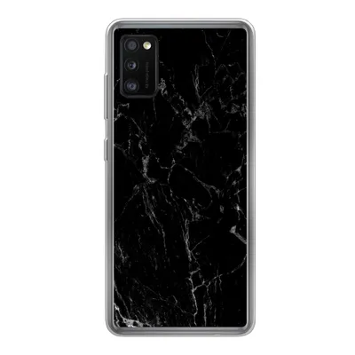 Produktbild von MuchoWow® Handyhülle Schutzhülle Hülle für Samsung Galaxy A41 Marmor - Schwarz - Naturstein Silikon Softcase Handy Hülle - Mobiltelefon