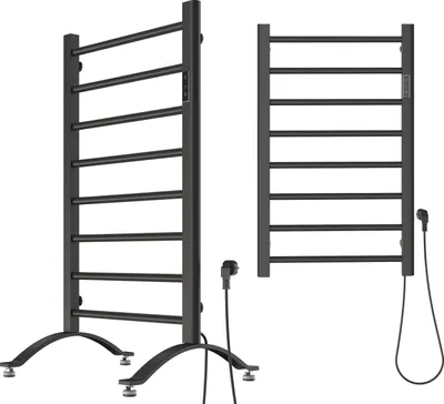 Zdjęcie produktu dla Grzejnik ręcznikowy Granitan | RESA - 80/50 cm - Czarny mat - Nowoczesny design - Programowalny termostat