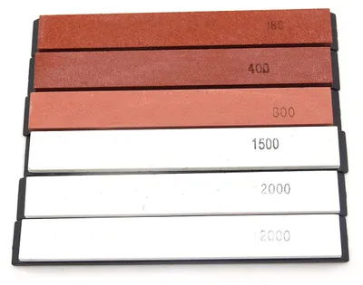 Schleifstein-Set 6-teilig, Wetzstein, Körnung 180-3000