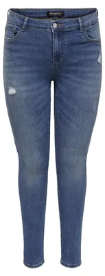Productafbeelding van ONLY Damenbroek, model Onlwauw Life Mid Skinny Bj114-3, broek met wijde pijpen, medium blauw, maat S / 34L EU
